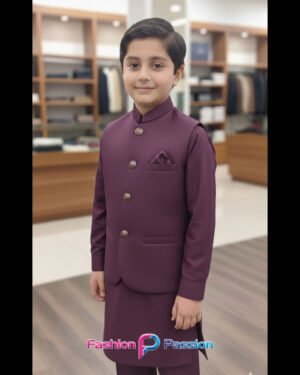 Kids waistcoat set purple set for boys β by Fashion Passion